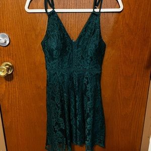 Lacy Green Homecoming Dress